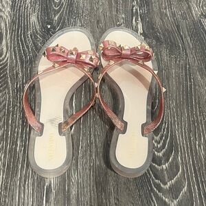Valentino Garavani Pink Glitter Jelly Sandals